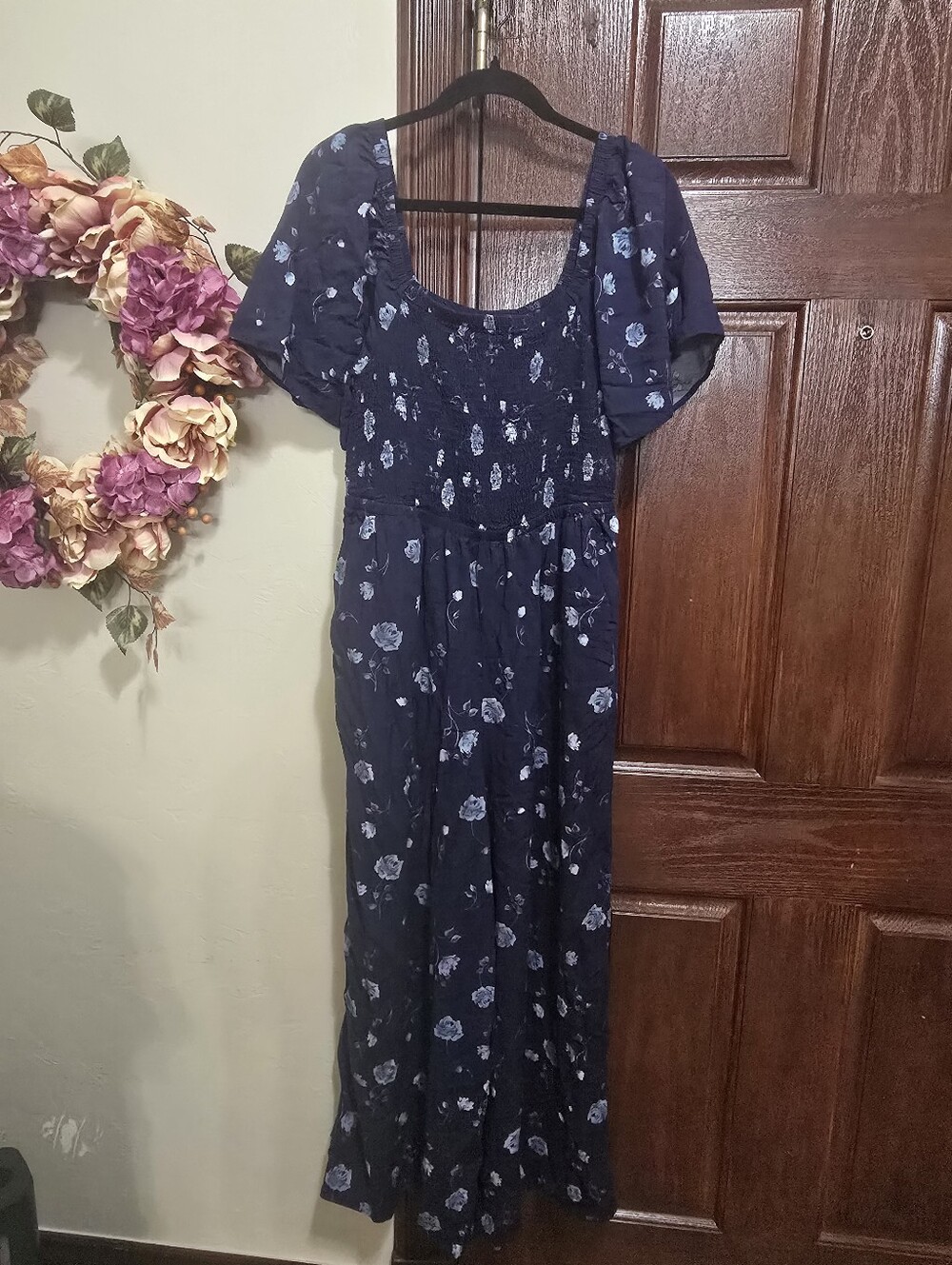 Flutter Sleeve Smocked Jumpsuit